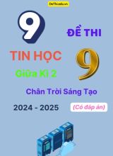 Tuyển tập 9 Đề thi giữa kì 2 năm học 2024-2025 môn Tin học 9 Chân Trời Sáng Tạo (Có đáp án)